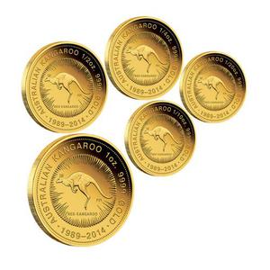 Australia / Gold Quarter Ounce 2014 Australian Kangaroo - reverse photo