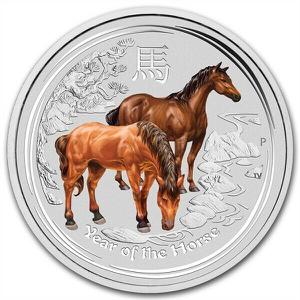 Australia / Silver Ounce 2014 Year of the Horse Coloured - reverse photo