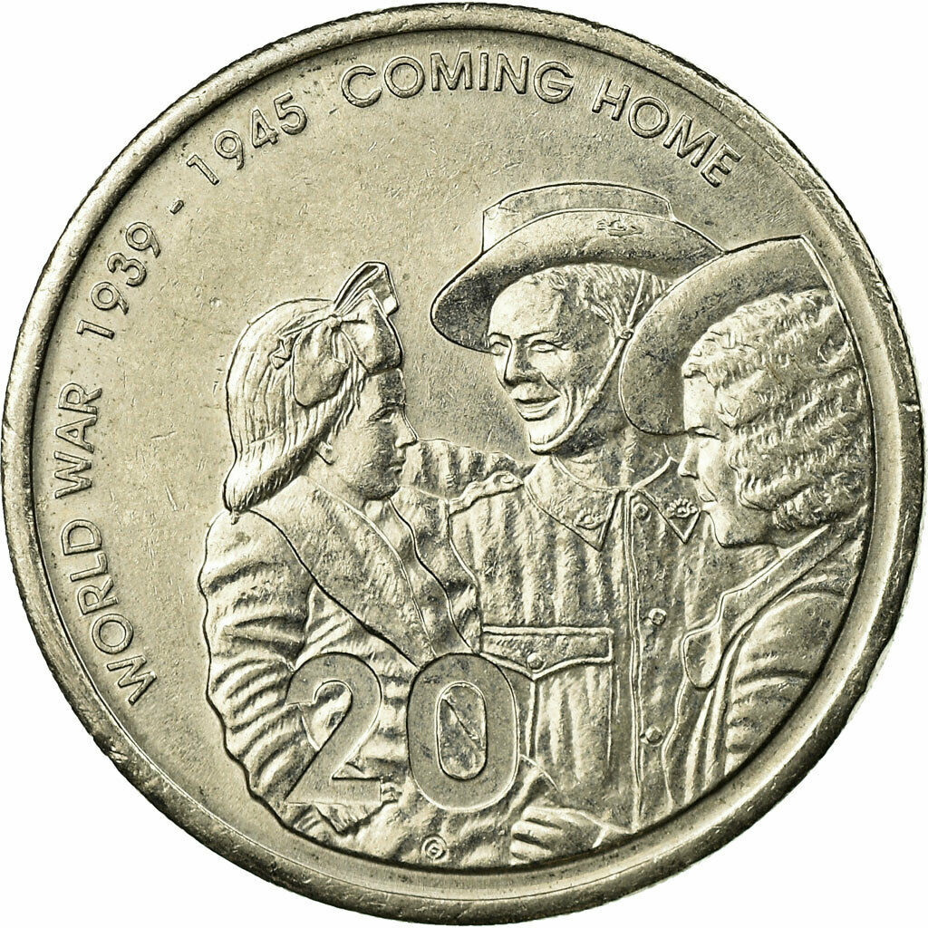 Twenty Cents 2005 60th Anniversary Of The End Of WW2 Coin From 
