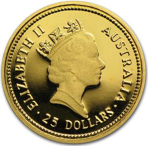 Australia / Gold Quarter Ounce 1986 Australian Nugget - Golden Eagle - obverse photo