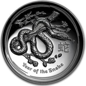 Australia / Silver Ounce 2013 Year of the Snake, High Relief - reverse photo