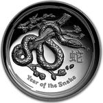 Silver Ounce 2013 Year of the Snake, High Relief: Photo 2013 Australia 1 oz Silver Year of the Snake Proof (HR) / thumbnail