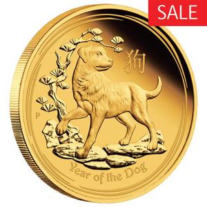 Australia / Gold Quarter Ounce 2018 Year of the Dog - reverse photo