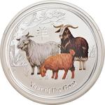 Australia / Silver Ounce 2015 Year of the Goat / Proof, Coloured Reverse - reverse photo