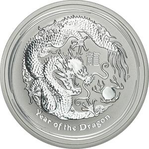 Australia / Silver Two Ounces 2012 Year of the Dragon - reverse photo