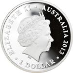 Silver Ounce 2013 Procoptodon: Photo Coin, Australia, Megafauna - Procoptodon 1 Dollar - 2013 - 1 Oz Silver / thumbnail
