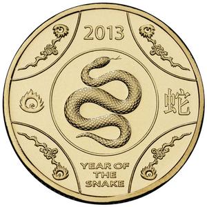 Australia / One Dollar 2013 Year of the Snake - reverse photo
