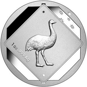 Australia / Silver Ounce 2015 Road Sign - Emu - reverse photo