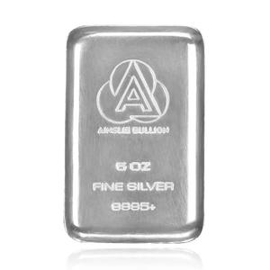 Australia / Silver Five Ounces Bar - Ainslie Bullion, Cast - reverse photo