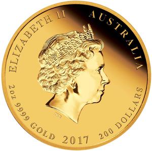 Australia / Gold Two Ounces 2017 Royal Wedding Anniversary - obverse photo
