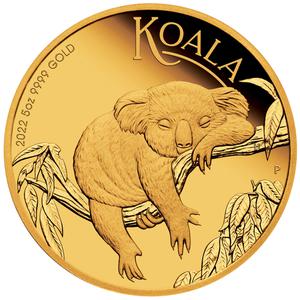 Australia / Gold Five Ounces 2022 Australian Koala - reverse photo