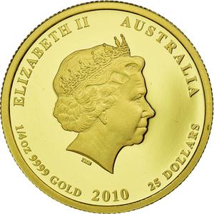Australia / Gold Quarter Ounce 2010 - reverse photo