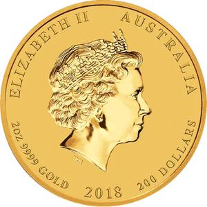 Australia / Gold Two Ounces 2018 Year of the Dog - obverse photo