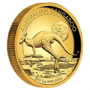 Australia / Gold Ounce 2015 Australian Kangaroo, High Relief - reverse photo