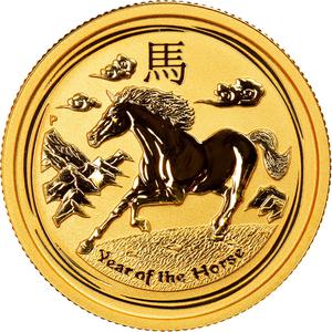Australia / Gold Quarter Ounce 2014 Year of the Horse - reverse photo