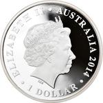 Silver Ounce 2014 Diprotodon: Photo Coin, Australia, Megafauna - Diprotodon 1 Dollar - 2014 - 1 Oz - Silver / thumbnail