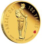 Gold Quarter Ounce 2016 Centenary of ANZAC Day: Photo Coin, Australia, Gold Quarter Ounce 2016 Centenary of ANZAC Day / thumbnail