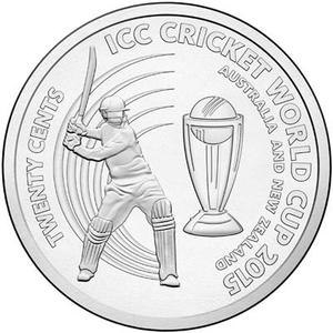 Australia / Twenty Cents 2015 ICC Cricket World Cup - reverse photo