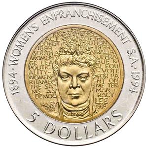 Australia / Five Dollars 1994 Centenary of Women's Vote - reverse photo