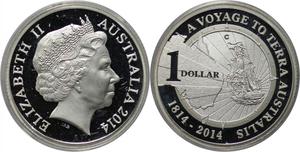 Australia / One Dollar Silver 2014 A Voyage to Terra Australis - obverse photo
