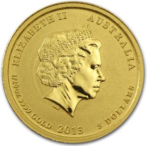 Australia / Gold Twentieth-Ounce 2013 Year of the Snake - obverse photo