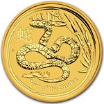 Gold Quarter Ounce 2013 Year of the Snake: Photo 2013 Australia 1/4 oz Gold Lunar Snake BU (Series II) / thumbnail