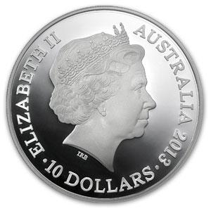 Australia / Silver Five Ounces 2013 Year of the Snake, RAM - obverse photo
