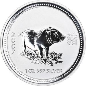 Australia / Silver Ounce 2007 Year of the Pig - reverse photo
