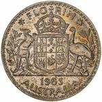 Florin 1963: Photo Proof Coin - Florin (2 Shillings), Australia, 1963 / thumbnail