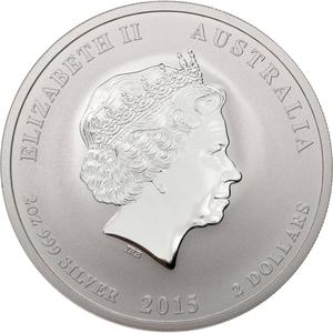 Australia / Silver Two Ounces 2015 Year of the Goat - reverse photo
