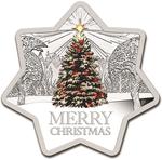 Silver Ounce 2015 Merry Christmas: Photo 2015 Australia 1 oz Silver Christmas Tree (Star Shaped) / thumbnail