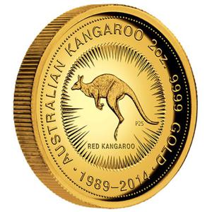 Australia / Gold Two Ounces 2014 Australian Kangaroo - reverse photo