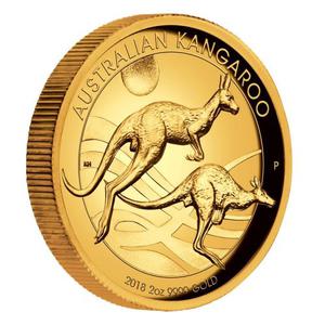 Australia / Gold Two Ounces 2018 Australian Kangaroo - reverse photo