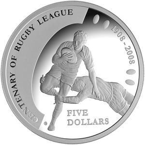 Australia / Silver Ounce 2008 Centenary of Rugby League - reverse photo