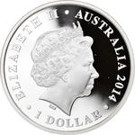 Silver Ounce 2014 Thylacoleo: Photo Coin, Australia, Thylacoleo 1 Dollar - 2014 - 1 Oz - Silver / thumbnail