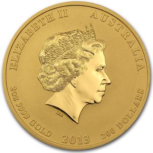 Australia / Gold Two Ounces 2013 Year of the Snake - obverse photo