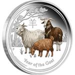 Silver Two Ounces 2015 Year of the Goat, Coloured: Photo Coin, Australia, Silver Two Ounces 2015 Year of the Goat / thumbnail