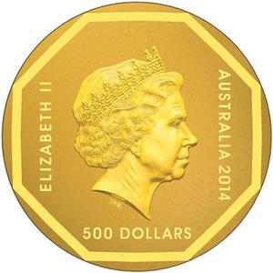 Australia / Gold Five Ounces 2014 Road Sign - Koala - obverse photo