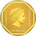 Gold Five Ounces 2014 Road Sign - Koala: Photo Coin, Australia, Gold Five Ounces 2014 Road Sign - Koala / thumbnail