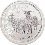 Australia / Silver Five Ounces 2015 Year of the Goat / Lion Privy Mark - reverse photo