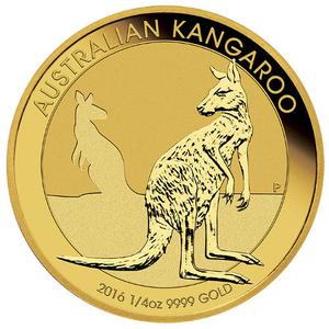 Australia / Gold Quarter Ounce 2016 Australian Kangaroo - reverse photo