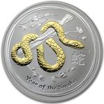 Australia / Silver Ounce 2013 Year of the Snake / Gilded Reverse - reverse photo