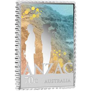 Australia / Silver Half Ounce 2015 ANZAC Stamp - obverse photo