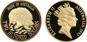 Australia / Two Hundred Dollars Gold 1992 - obverse photo