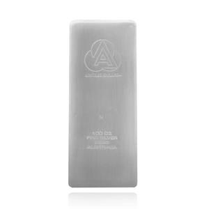 Australia / Silver One Hundred Ounces Bar - Ainslie Bullion, Cast - reverse photo