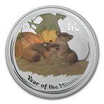 Australia / Silver Ounce 2008 Year of the Mouse / Coloured Reverse - reverse photo
