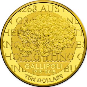 Australia / Gold Tenth-Ounce 2015 Gallipoli Landing - reverse photo