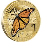 One Dollar 2012 Animal Athletes - Monarch Butterfly: Photo Coin, Australia, One Dollar 2012 Animal Athletes - Monarch Butterfly / thumbnail