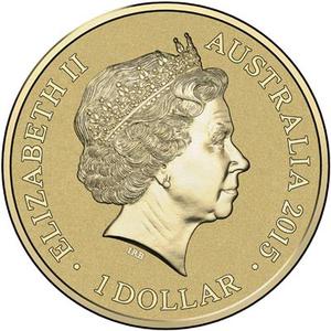 Australia / One Dollar 2015 Blue Chequer Cock - obverse photo