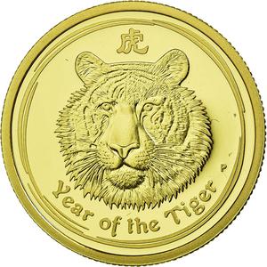 Australia / Gold Quarter Ounce 2010 Year of the Tiger - reverse photo